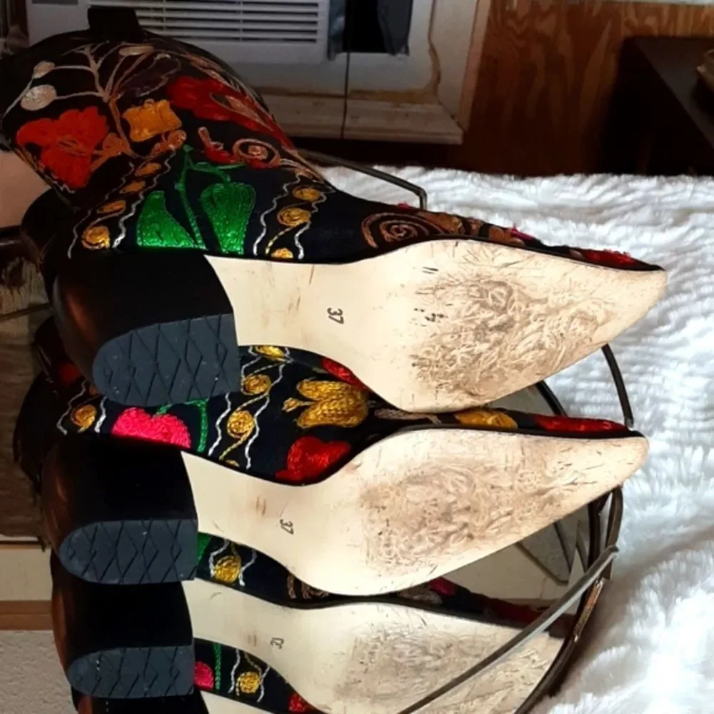 WOMANS GALERIA Embroidery Turkish Leather Boots 37 = 6 M Unique Luxury‎ Shoes